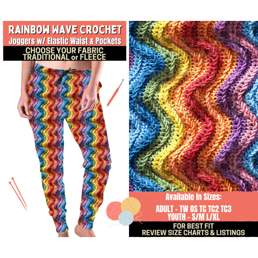 Preorder Custom Styles - Rainbow Wave Crochet - Closes 1 Oct - ETA Early Feb 2026 Leggings