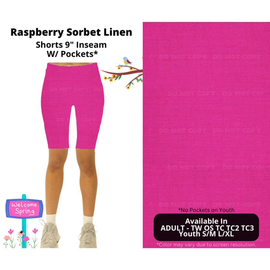 PREORDER Custom Styles - Raspberry Sorbet Linen - Closes 8 Jan - ETA late Apr 2025 Leggings