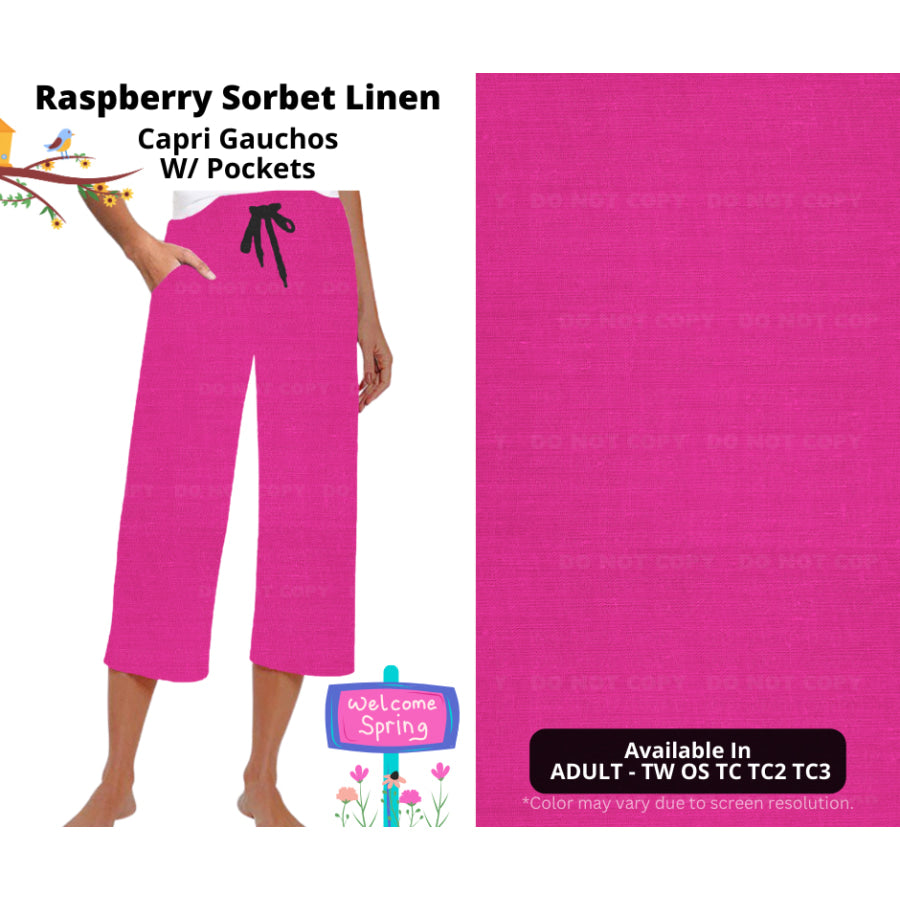 PREORDER Custom Styles - Raspberry Sorbet Linen - Closes 8 Jan - ETA late Apr 2025 Leggings