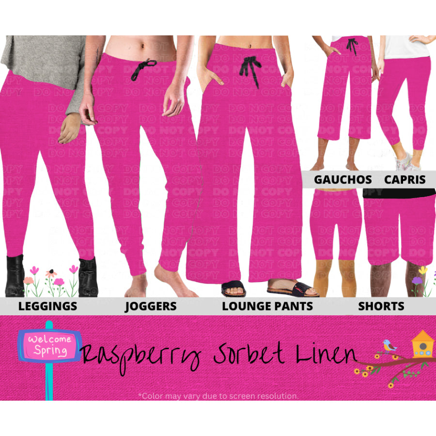 PREORDER Custom Styles - Raspberry Sorbet Linen - Closes 8 Jan - ETA late Apr 2025 Leggings