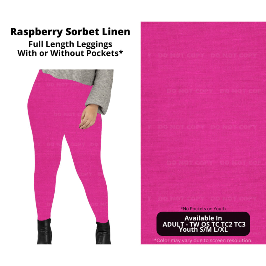 PREORDER Custom Styles - Raspberry Sorbet Linen - Closes 8 Jan - ETA late Apr 2025 Leggings