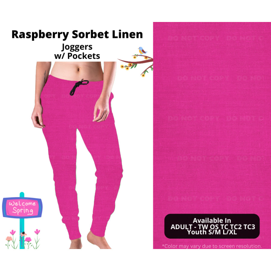 PREORDER Custom Styles - Raspberry Sorbet Linen - Closes 8 Jan - ETA late Apr 2025 Leggings