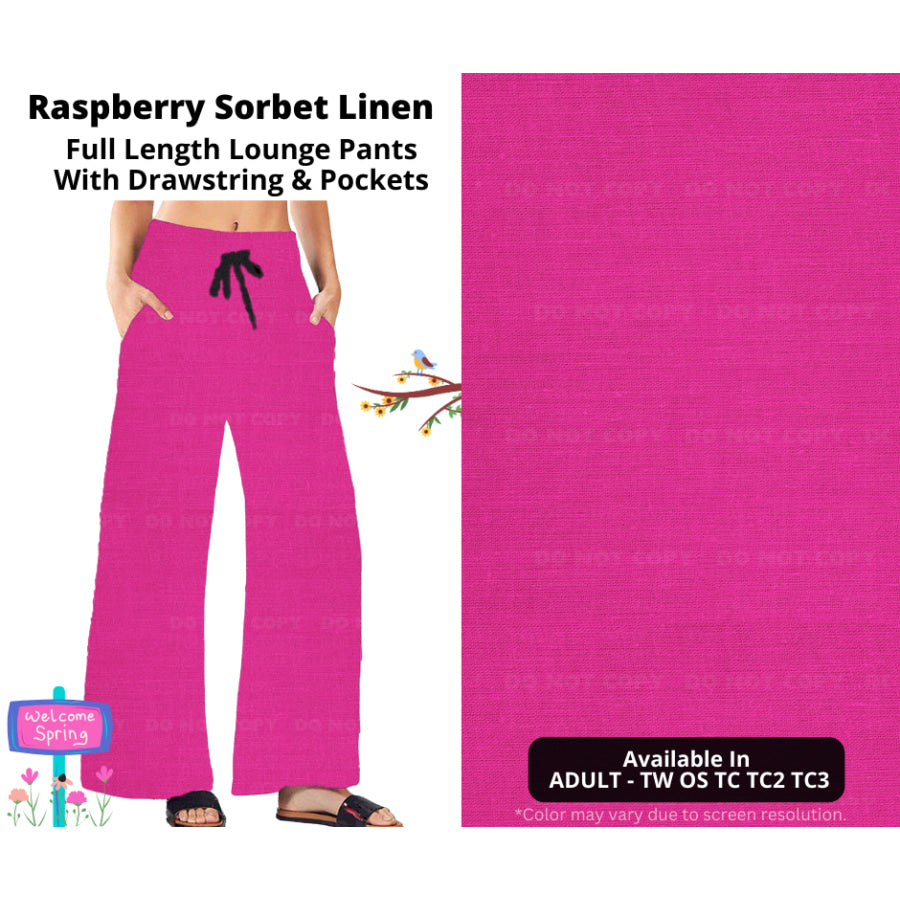 PREORDER Custom Styles - Raspberry Sorbet Linen - Closes 8 Jan - ETA late Apr 2025 Leggings