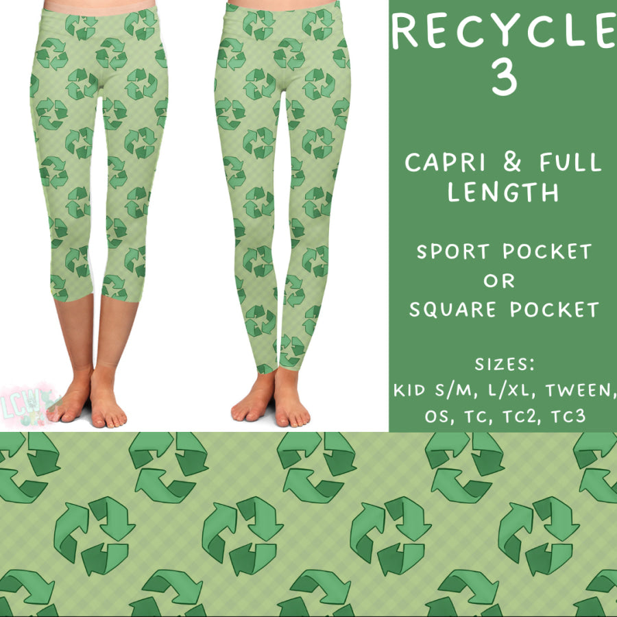 Preorder Custom Styles - Recycle 3 - Closes 24 Feb - ETA mid May 2025 Leggings