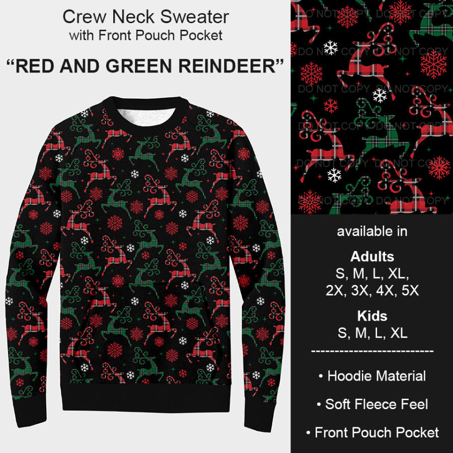 PREORDER Custom Styles - Red and Green Reindeer - Closes 22 Jul - ETA late Oct 2025 Loungewear