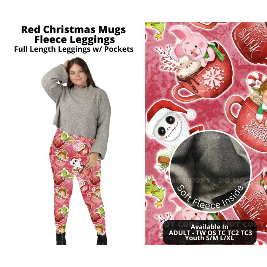 PREORDER Custom Styles - Red Christmas Mugs - Closes 7 Oct - ETA late Dec 2024 Leggings