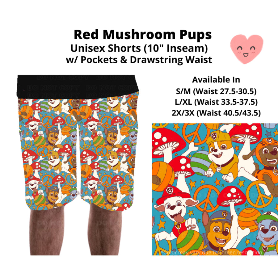 Preorder Custom Styles - Red Mushroom Pups - Closes 3 Mar - ETA mid Jun 2025 Leggings