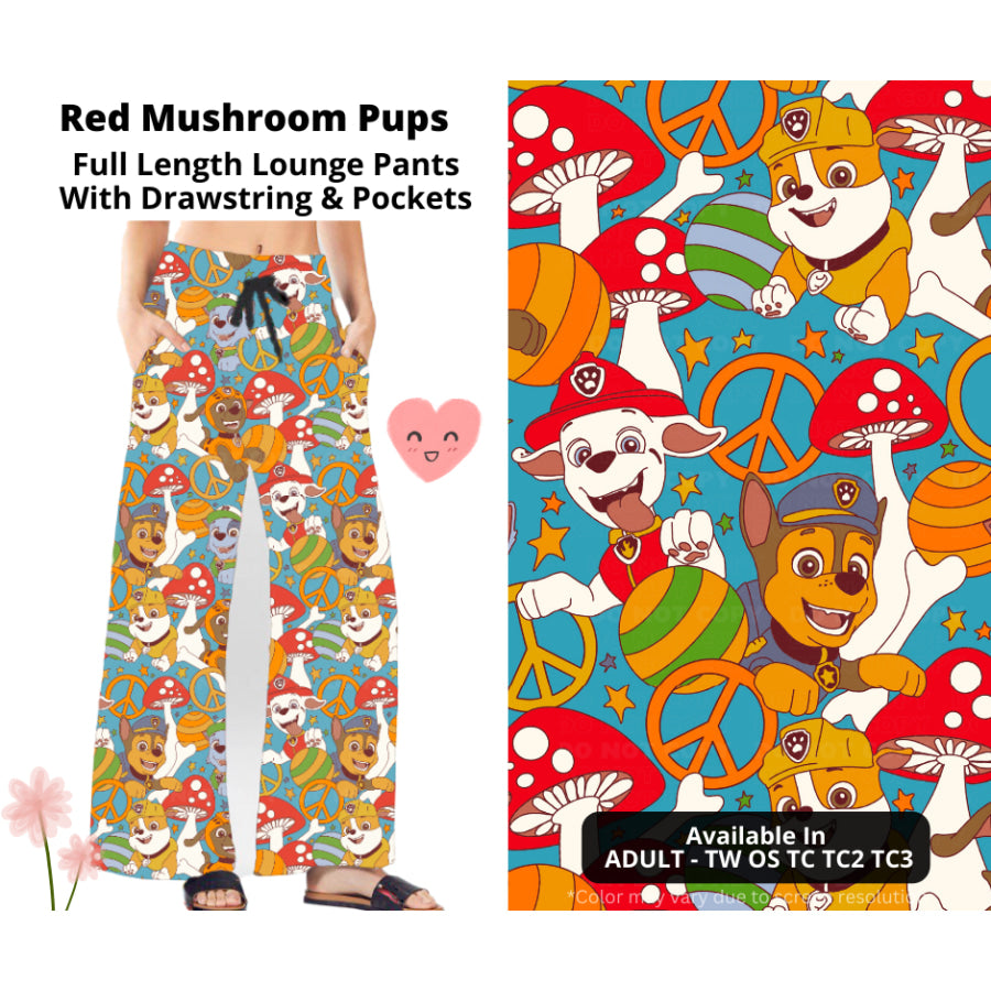 Preorder Custom Styles - Red Mushroom Pups - Closes 3 Mar - ETA mid Jun 2025 Leggings