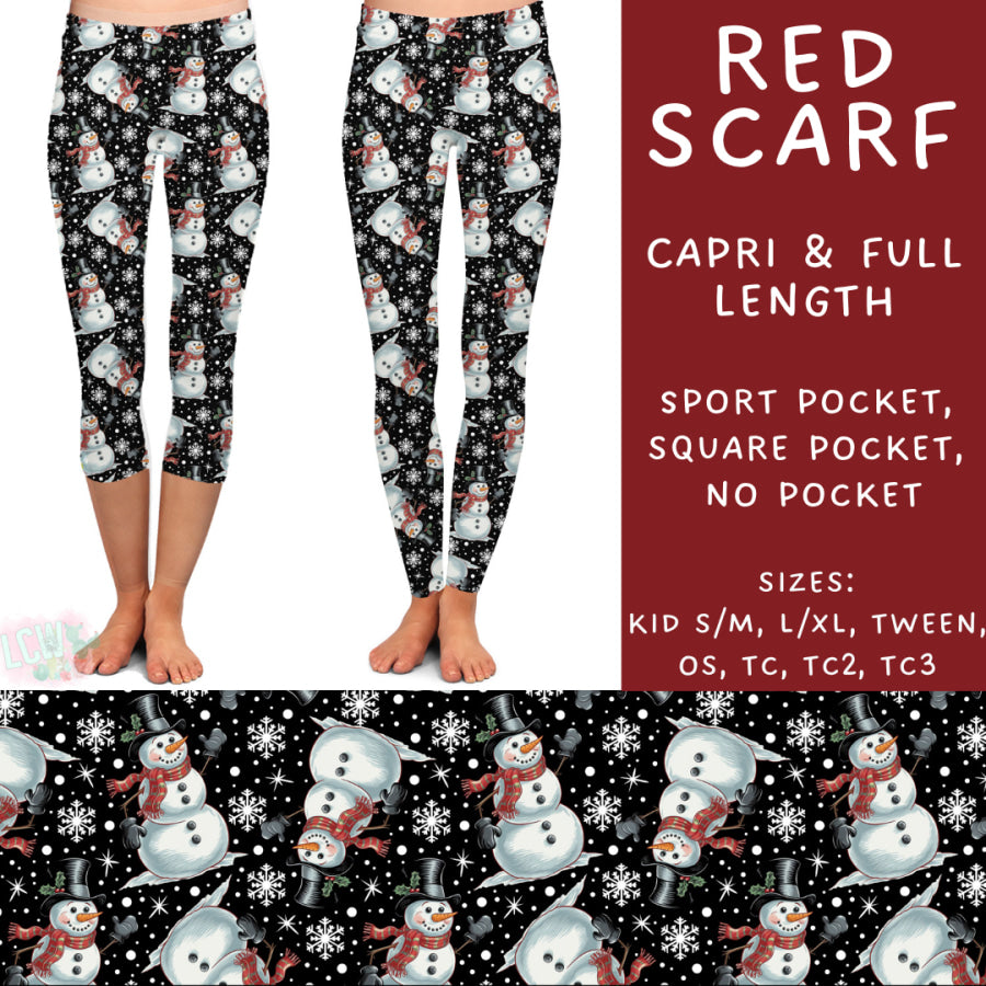 Preorder Custom Styles - Red Scarf - Closes 22 Nov - ETA early Feb 2025 Leggings