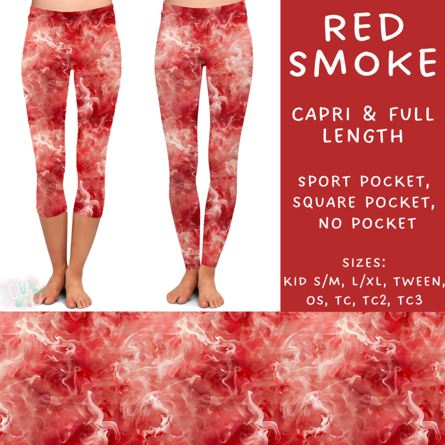 Preorder Custom Styles - Red Smoke - Closes 20 Feb - ETA mid May 2025 Leggings