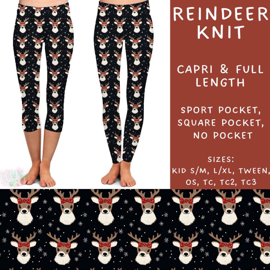 Preorder Custom Styles - Reindeer Knit - Closes 31 Oct - ETA early Jan 2025 Leggings