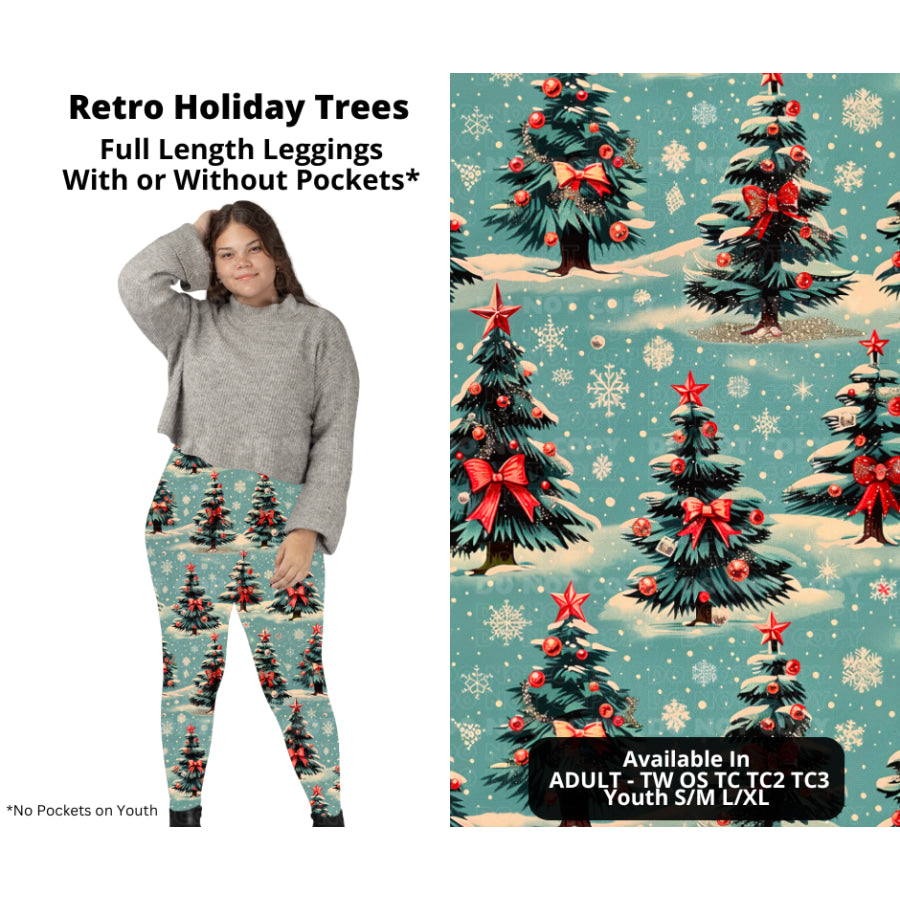 PREORDER Custom Styles - Retro Holiday Trees - Closes 7 Oct - ETA late Dec 2024 Leggings