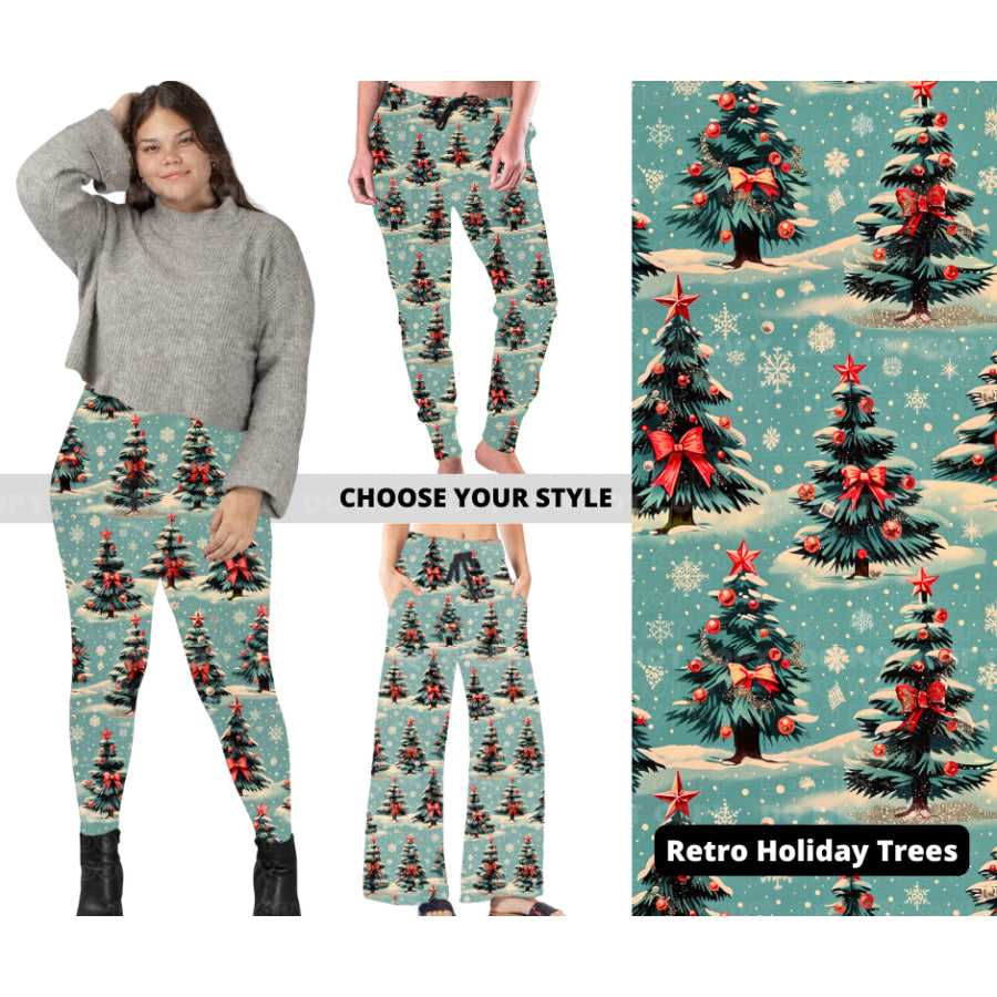 PREORDER Custom Styles - Retro Holiday Trees - Closes 7 Oct - ETA late Dec 2024 Leggings