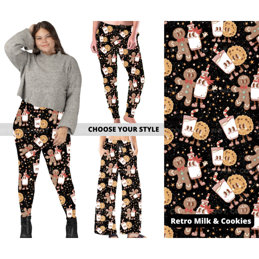 PREORDER Custom Styles - Retro Milk and Cookies - Closes 7 Oct - ETA late Dec 2024 Leggings