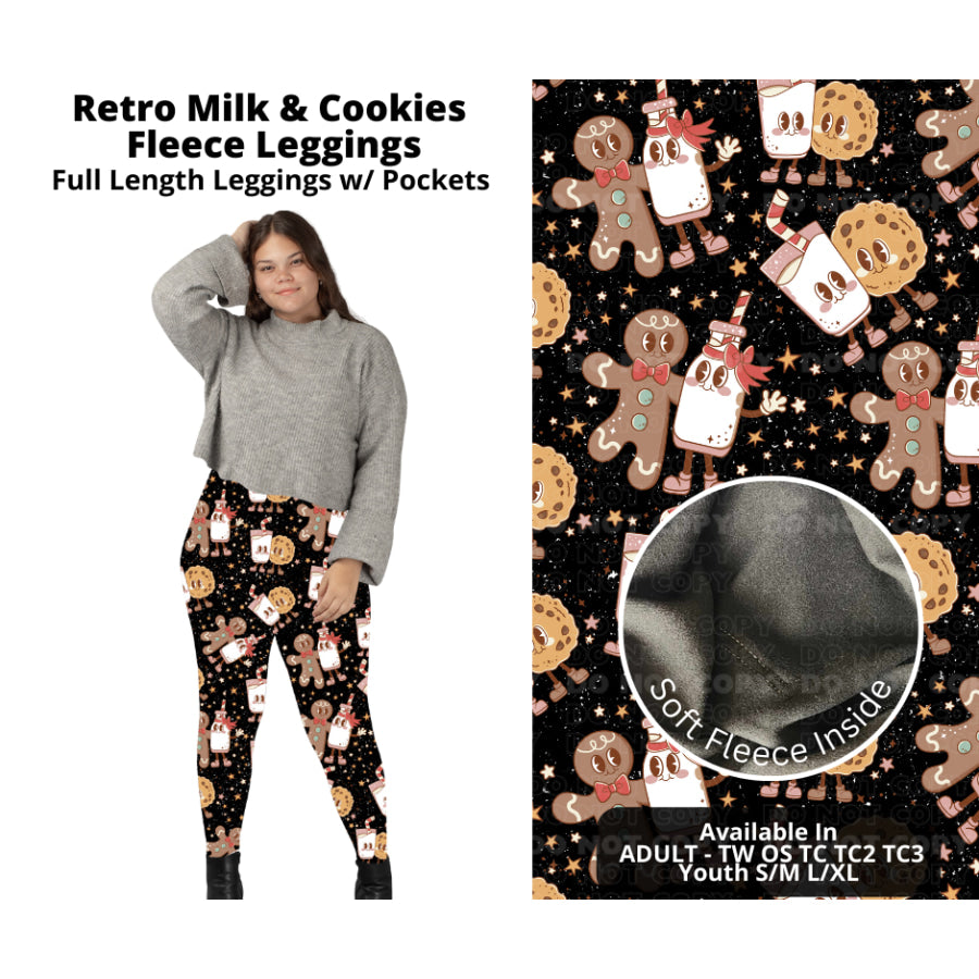 PREORDER Custom Styles - Retro Milk and Cookies - Closes 7 Oct - ETA late Dec 2024 Leggings