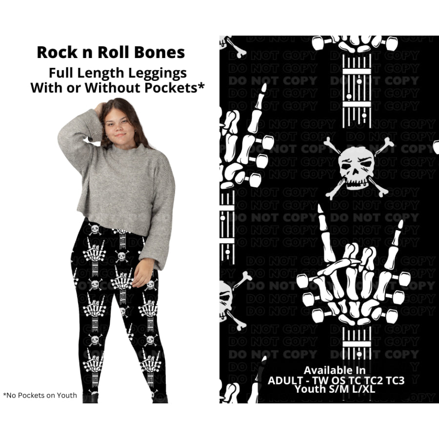 PREORDER Custom Styles - Rock N Roll Bones - Closes 27 Nov - ETA late Feb 2025 Leggings