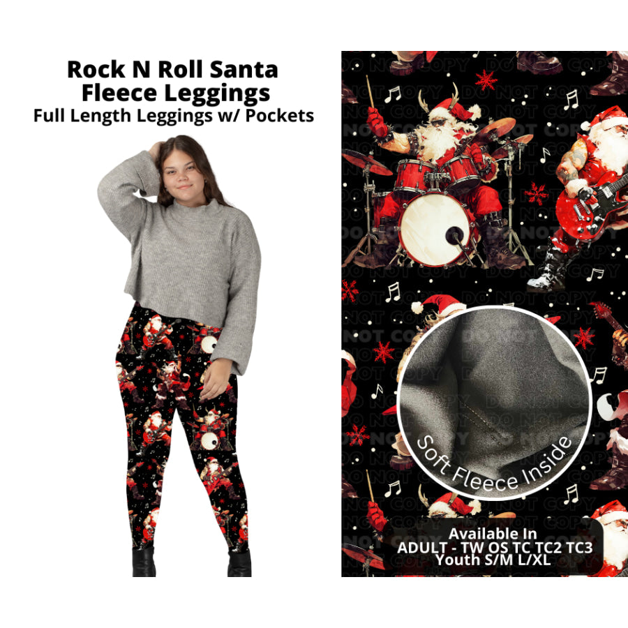 PREORDER Custom Styles - Rock N Roll Santa - Closes 7 Oct - ETA late Dec 2024 Leggings