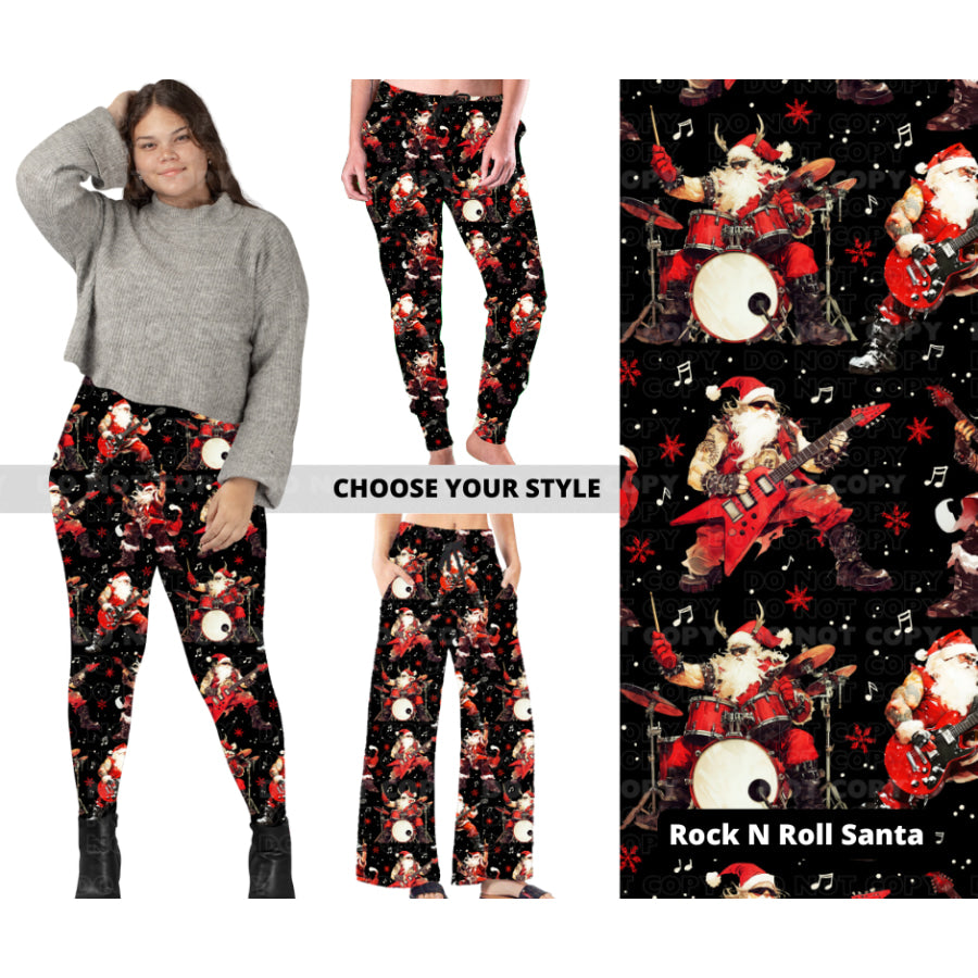 PREORDER Custom Styles - Rock N Roll Santa - Closes 7 Oct - ETA late Dec 2024 Leggings