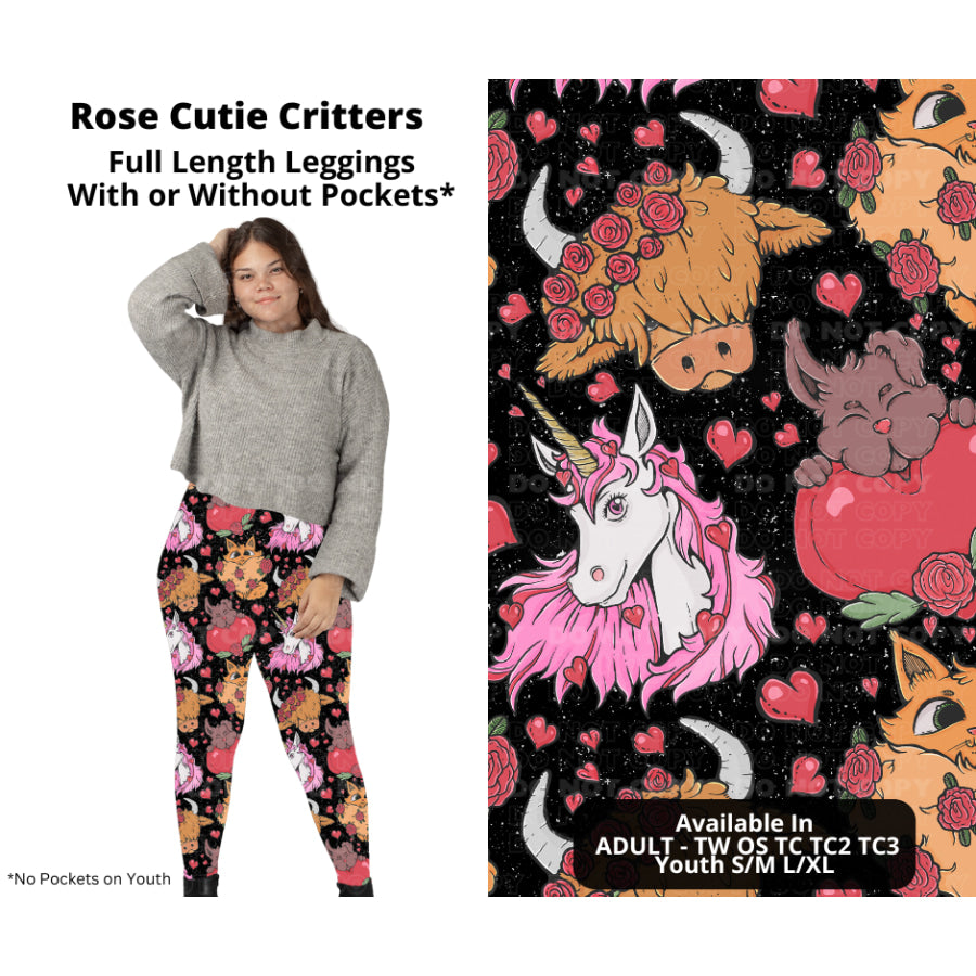 PREORDER Custom Styles - Rose Cutie Critters - Closes 28 Nov - ETA late Feb 2025 Leggings