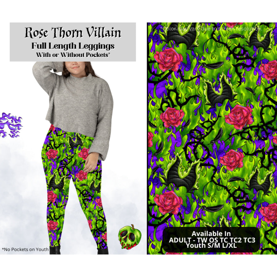 Preorder Custom Styles - Rose Thorn Villain - Closes 28 Mar - ETA mid Jul 2025 Leggings