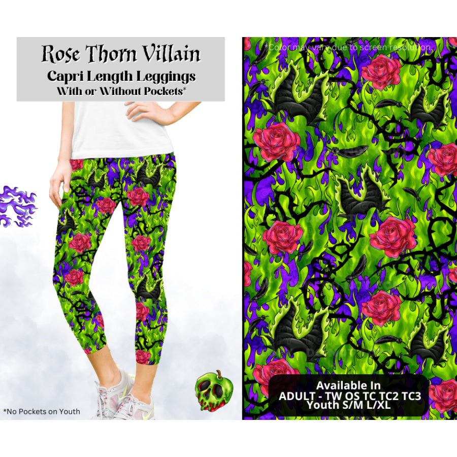 Preorder Custom Styles - Rose Thorn Villain - Closes 28 Mar - ETA mid Jul 2025 Leggings