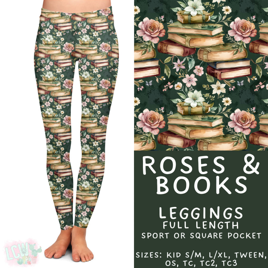 Preorder Custom Styles Roses and Books Closes 4 Sep ETA late Nov 2025 Leggings