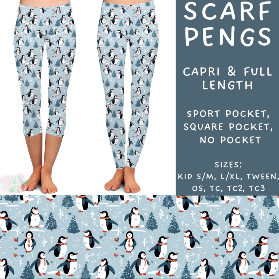 Preorder Custom Styles - Scarf Pengs - Closes 22 Nov - ETA early Feb 2025 Leggings