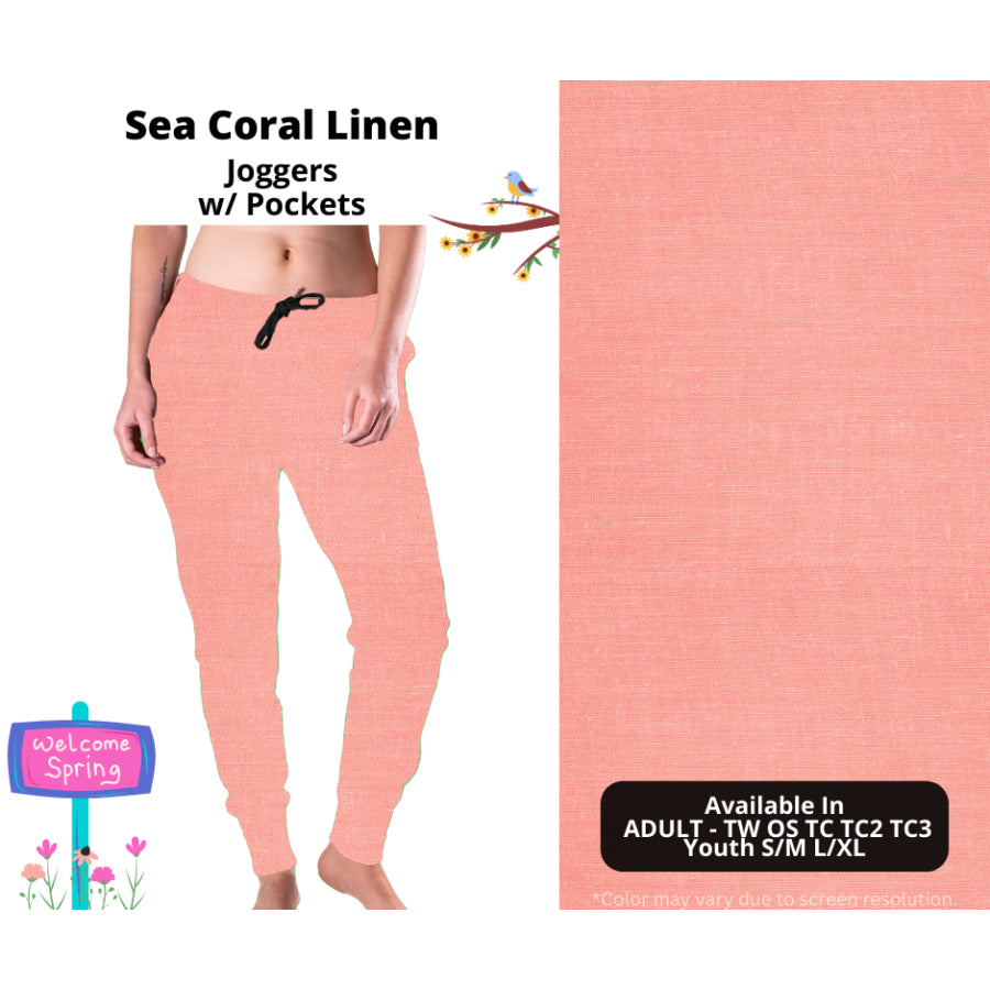 PREORDER Custom Styles - Sea Coral Linen - Closes 8 Jan - ETA late Apr 2025 Leggings