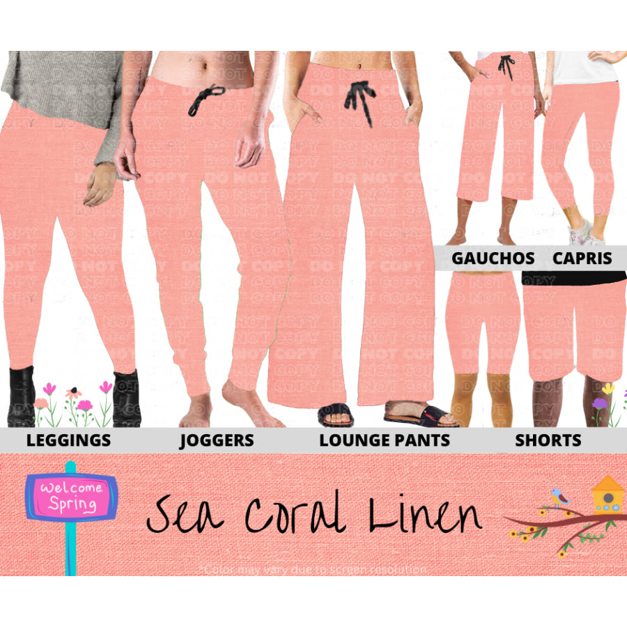 PREORDER Custom Styles - Sea Coral Linen - Closes 8 Jan - ETA late Apr 2025 Leggings