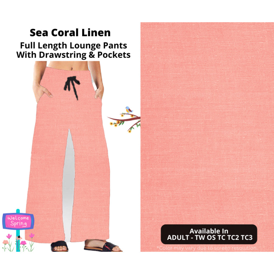 PREORDER Custom Styles - Sea Coral Linen - Closes 8 Jan - ETA late Apr 2025 Leggings