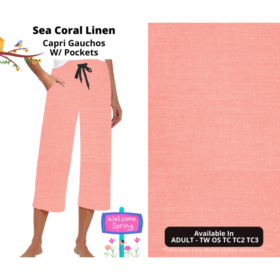 PREORDER Custom Styles - Sea Coral Linen - Closes 8 Jan - ETA late Apr 2025 Leggings