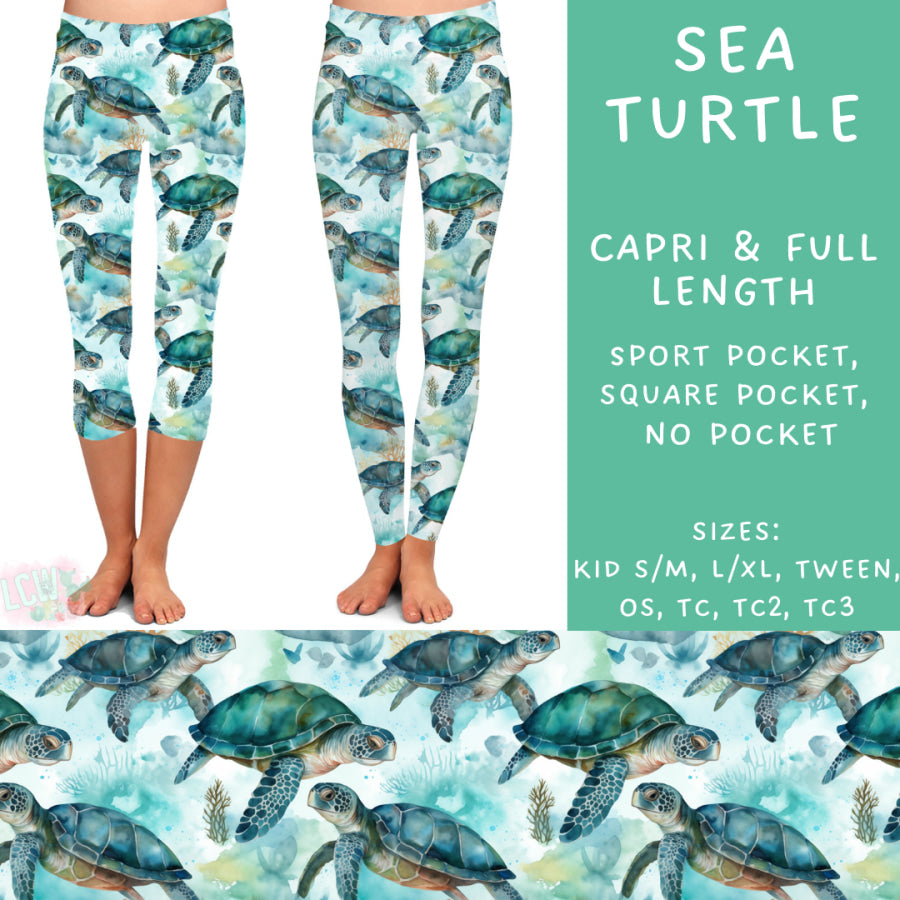 Preorder Custom Styles - Sea Turtle - Closes 20 Mar - ETA mid Jun 2025 Leggings