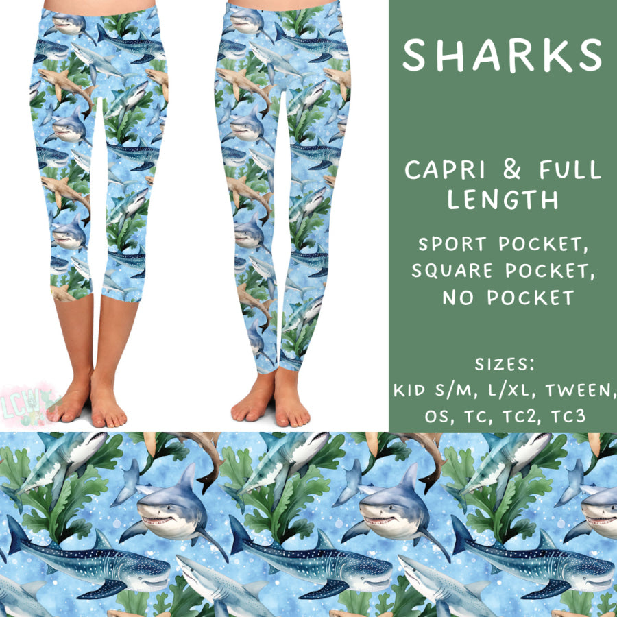 Preorder Custom Styles - Sharks - Closes 20 Mar - ETA mid Jun 2025 Leggings