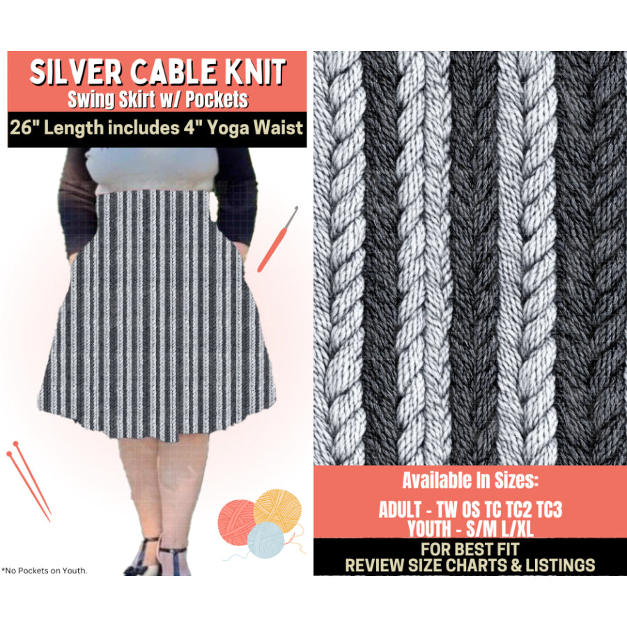 Preorder Custom Styles - Silver Cable Knit - Closes 1 Oct - ETA Early Feb 2026 Leggings
