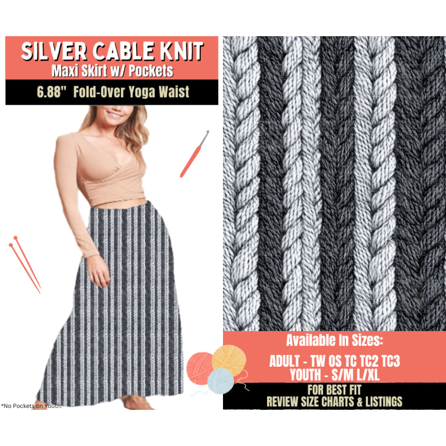 Preorder Custom Styles - Silver Cable Knit - Closes 1 Oct - ETA Early Feb 2026 Leggings