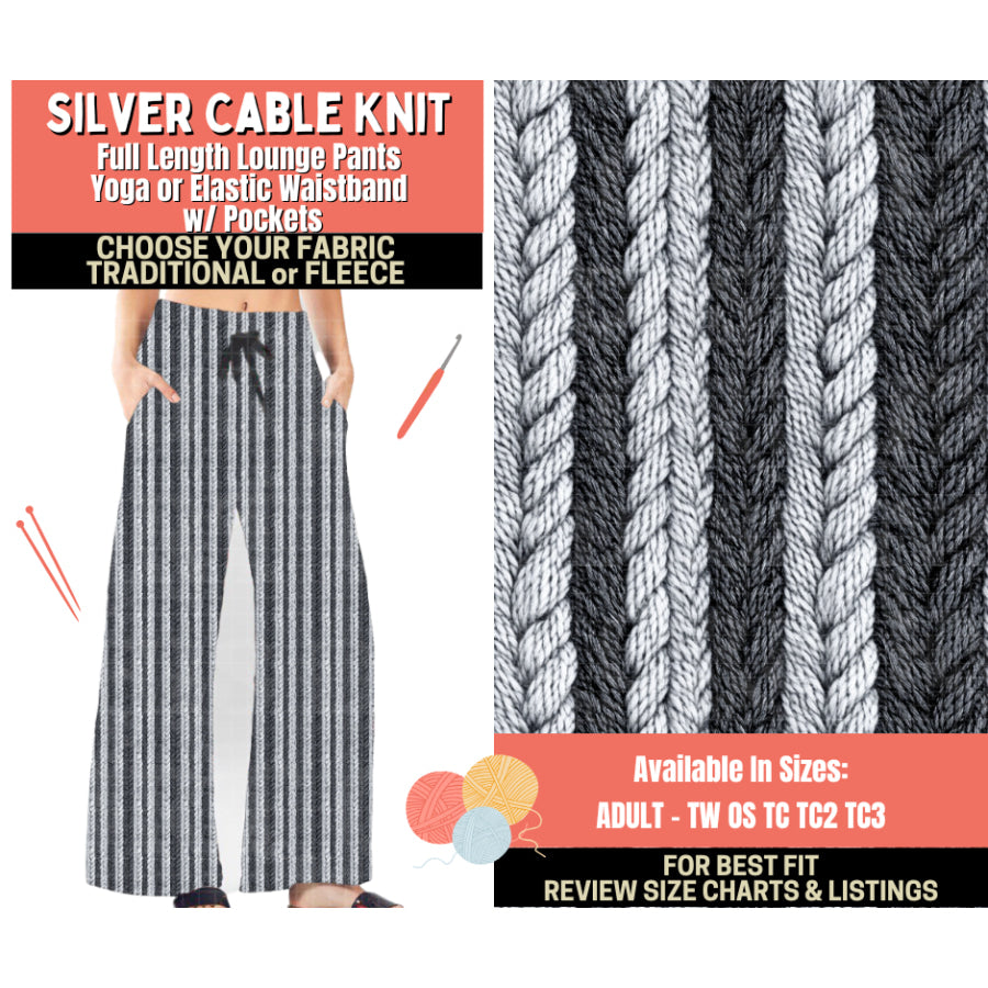 Preorder Custom Styles - Silver Cable Knit - Closes 1 Oct - ETA Early Feb 2026 Leggings