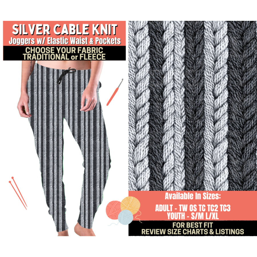 Preorder Custom Styles - Silver Cable Knit - Closes 1 Oct - ETA Early Feb 2026 Leggings