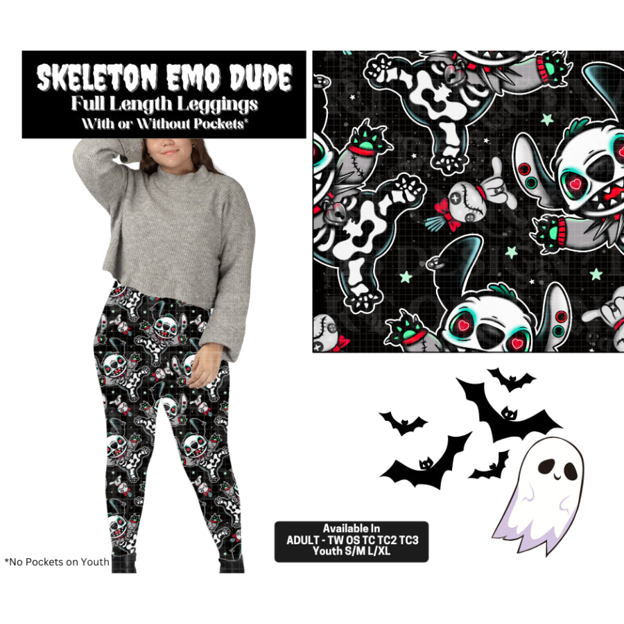 Preorder Custom Styles - Skeleton Emo Dude - Closes 28 May - ETA late Sep 2025 Leggings