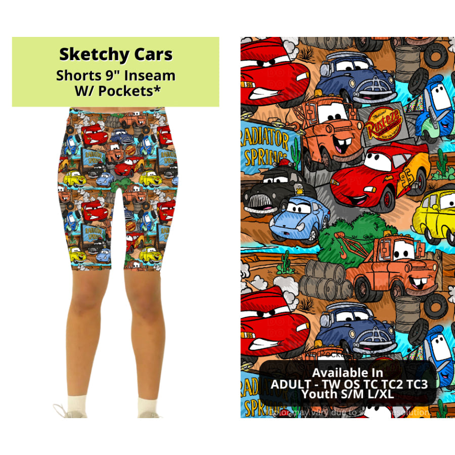 Preorder Custom Styles - Sketchy Cars - Closes 24 Mar - ETA late Jun 2025 Leggings