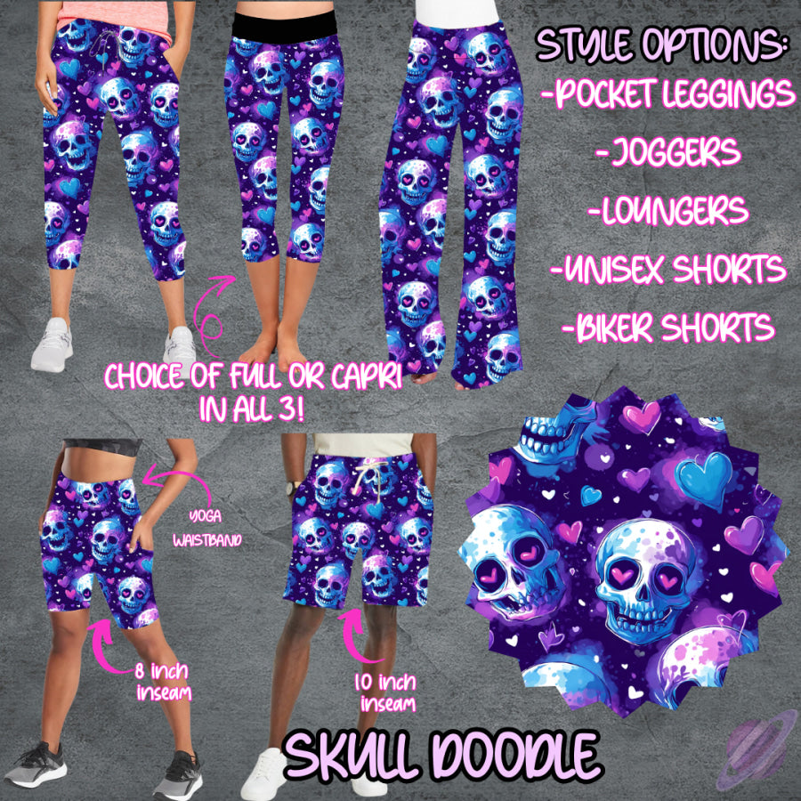 PREORDER Custom Styles - Skull Doodle - Closes 29 May - ETA late Aug 2025 Leggings
