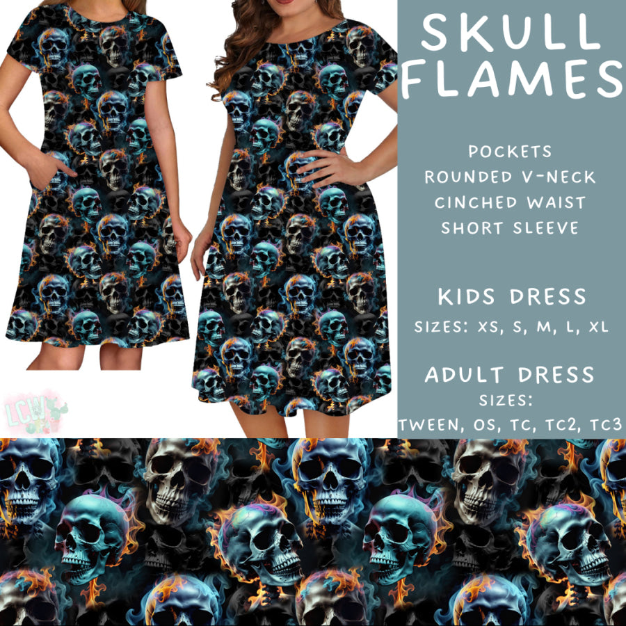 Preorder Custom Styles Skull Flames Closes 4 Sep ETA late Nov 2025 Leggings