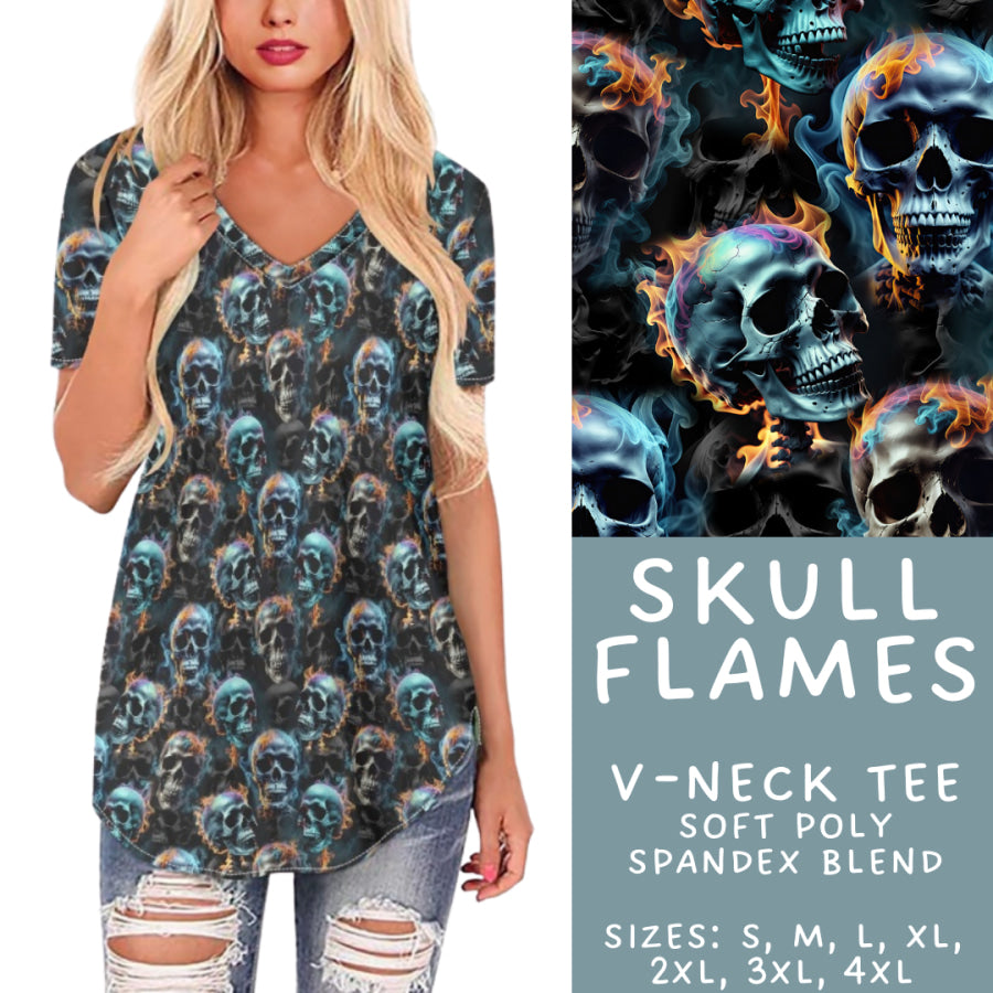 Preorder Custom Styles Skull Flames Closes 4 Sep ETA late Nov 2025 Leggings
