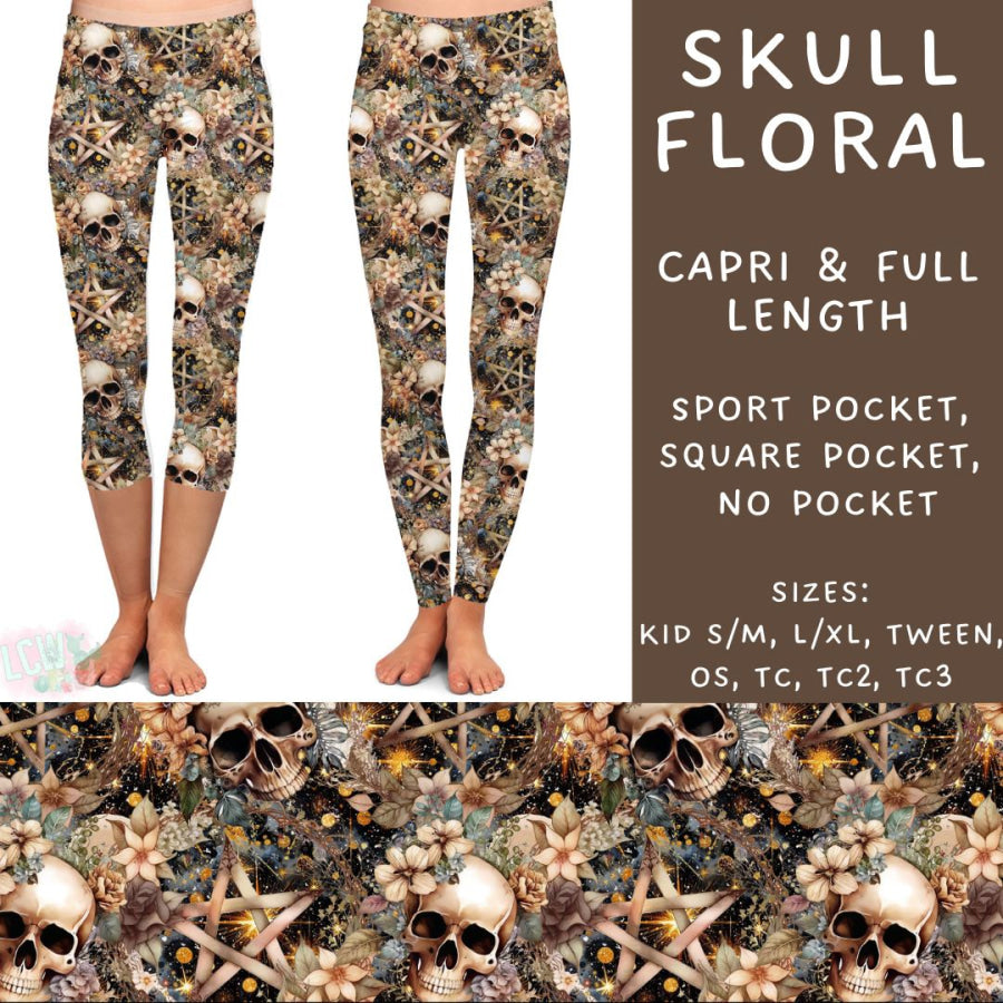 Preorder Custom Styles - Skull Floral - Closes 6 Dec - ETA late Feb 2025 Leggings