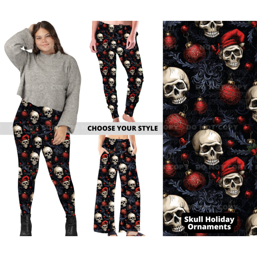 PREORDER Custom Styles - Skull Holiday Ornaments - Closes 7 Oct - ETA late Dec 2024 Leggings