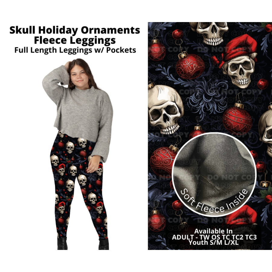 PREORDER Custom Styles - Skull Holiday Ornaments - Closes 7 Oct - ETA late Dec 2024 Leggings