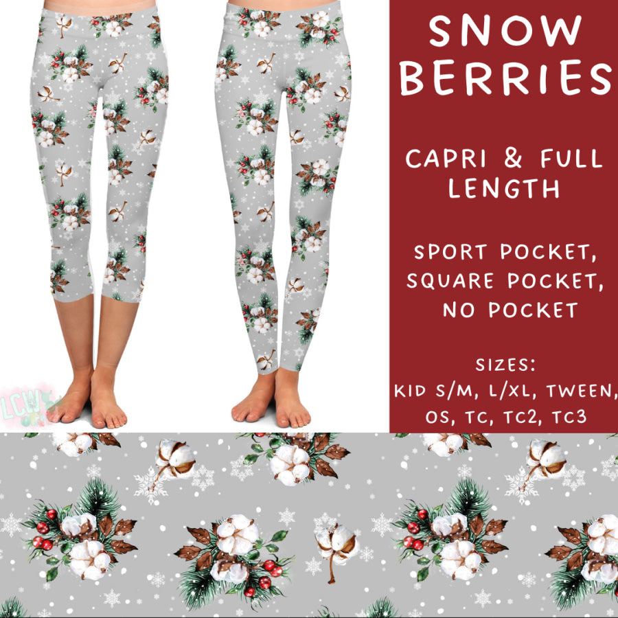 Preorder Custom Styles - Snow Berries - Closes 31 Oct - ETA early Jan 2025 Leggings