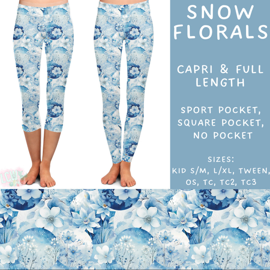 Preorder Custom Styles - Snow Florals - Closes 22 Nov - ETA early Feb 2025 Leggings