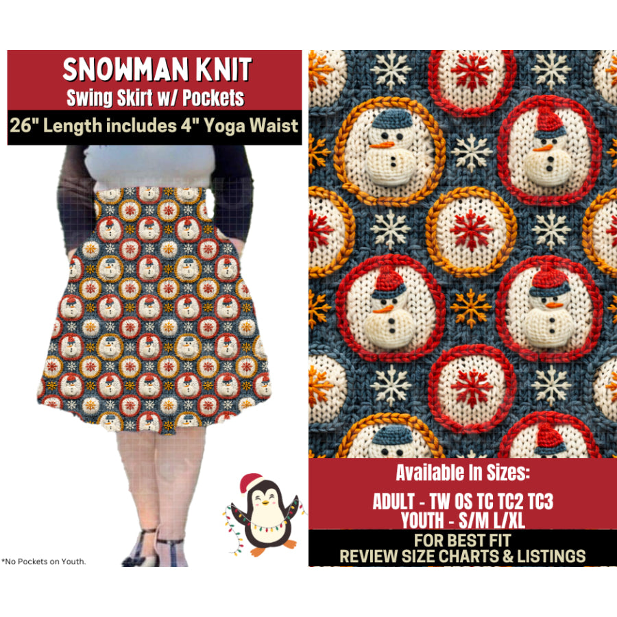 Preorder Custom Styles Snowman Knit Closes 4 Sep ETA early Jan 2026 Leggings