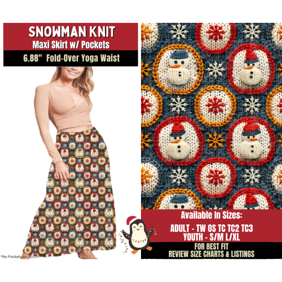 Preorder Custom Styles Snowman Knit Closes 4 Sep ETA early Jan 2026 Leggings