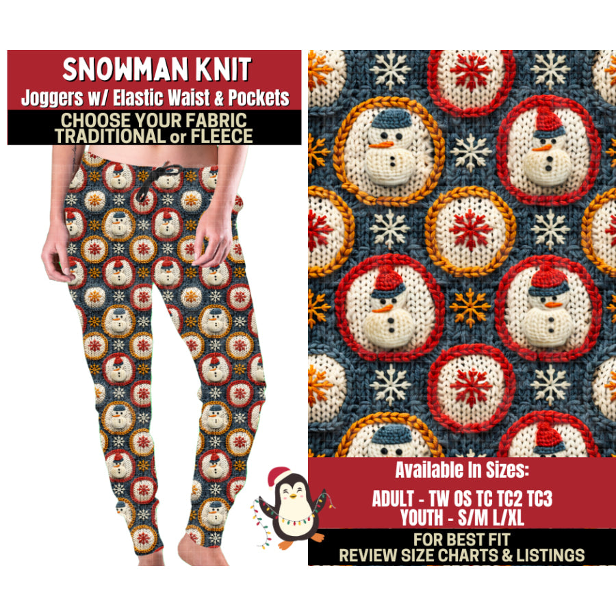 Preorder Custom Styles Snowman Knit Closes 4 Sep ETA early Jan 2026 Leggings